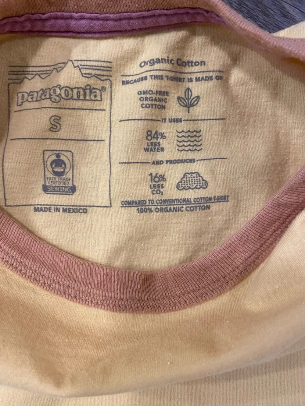 Patagonia Women’s P-6 Label Organic Ringer Yellow Ringer T‑Shirt - Picture 4 of 5